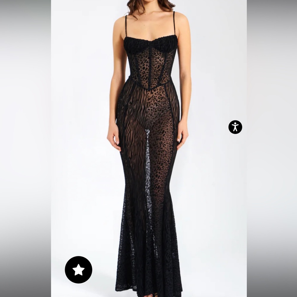 Long black mesh dress